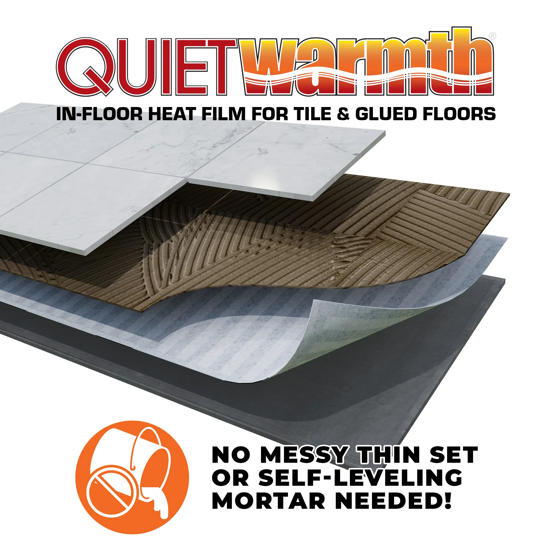 1.5 ft. W x 5 ft. L 120V Radiant Floor Heating System for Tile Flooring Peel and Stick Panel - Image 2