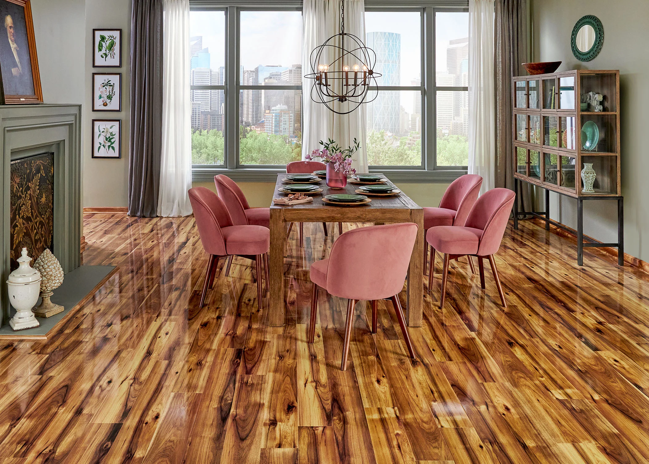 12mm Heard County Hickory High Gloss Laminate Flooring - Sample - Image 2