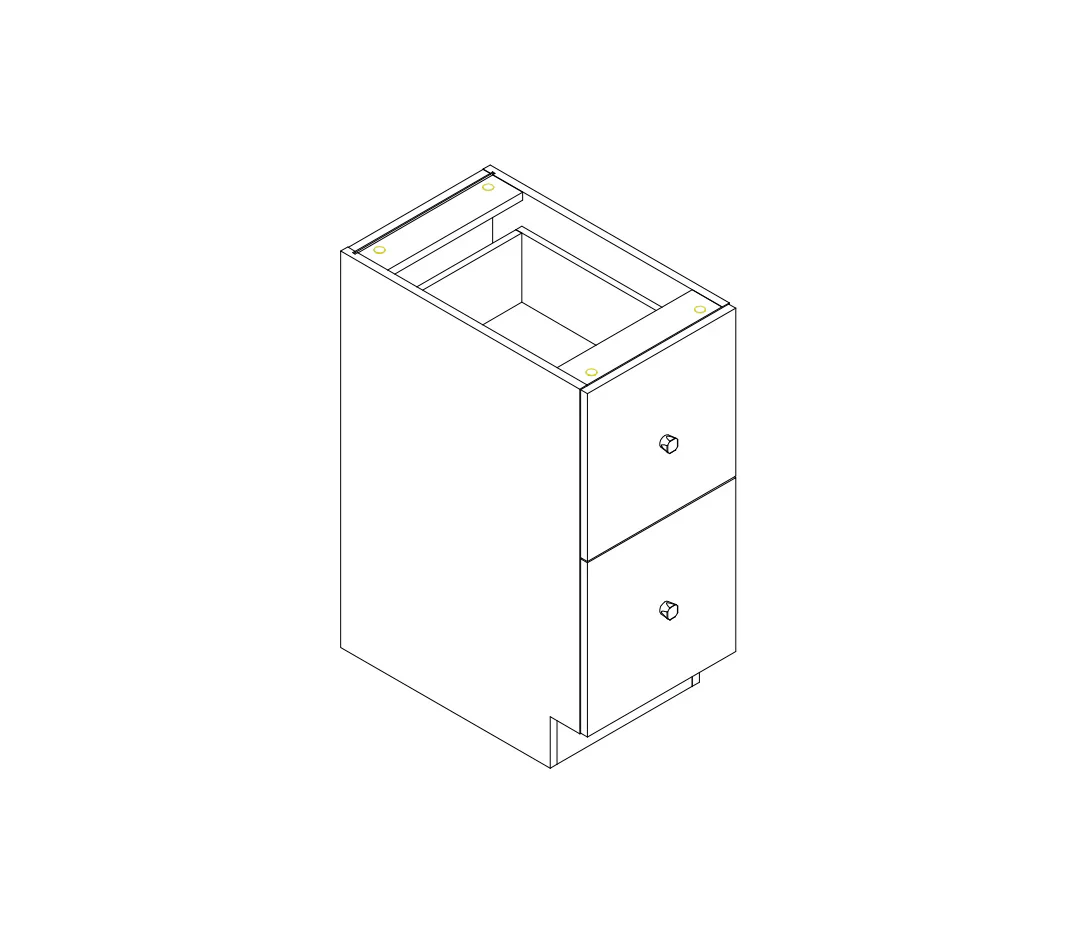 15 in. Wide x 24 in. Deep x 34.5 in. Tall - Walnut 2 Drawer Closet Cabinet - Image 2