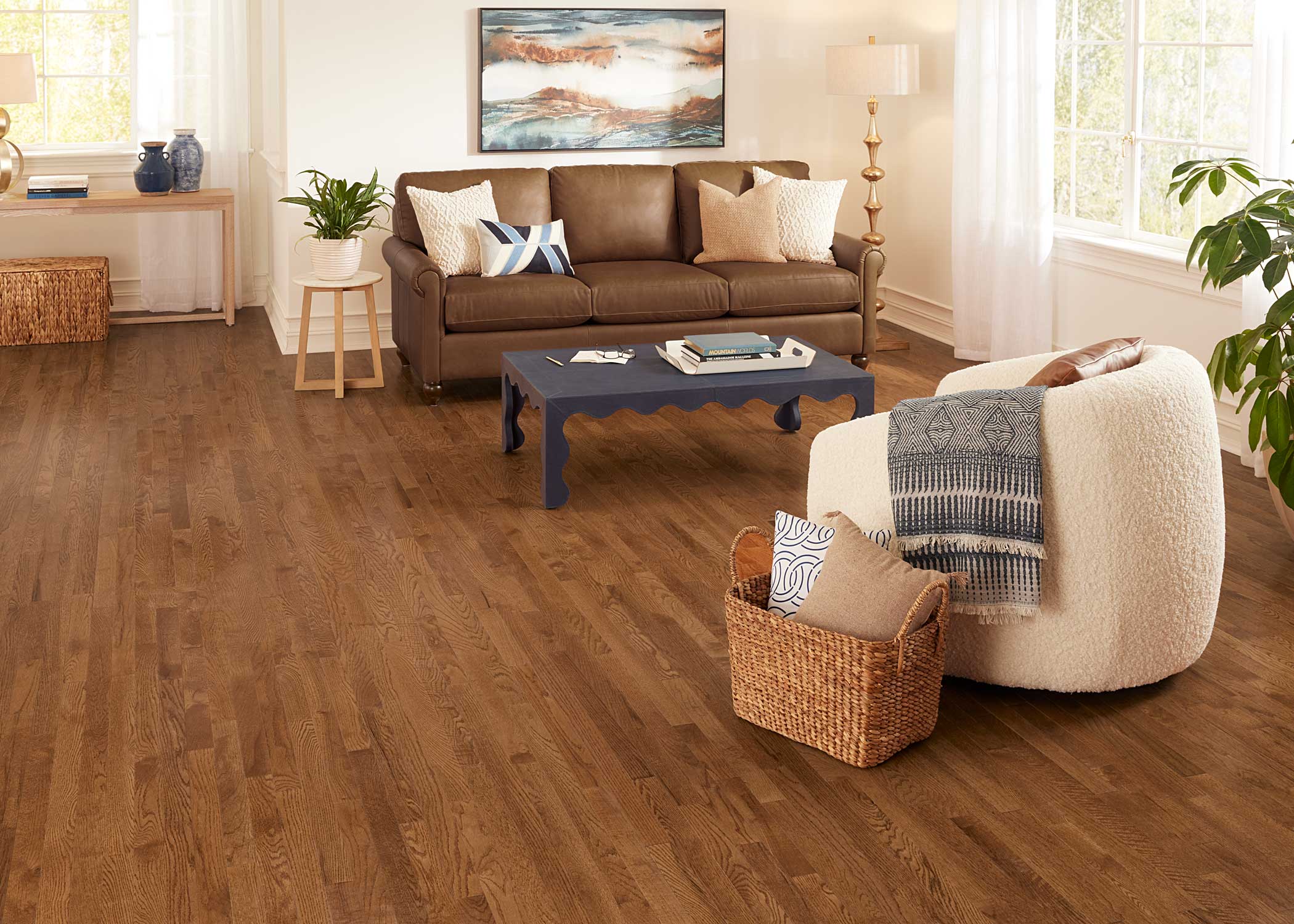3/4 in. English Brown Oak Solid Hardwood Flooring - Sample - Image 2