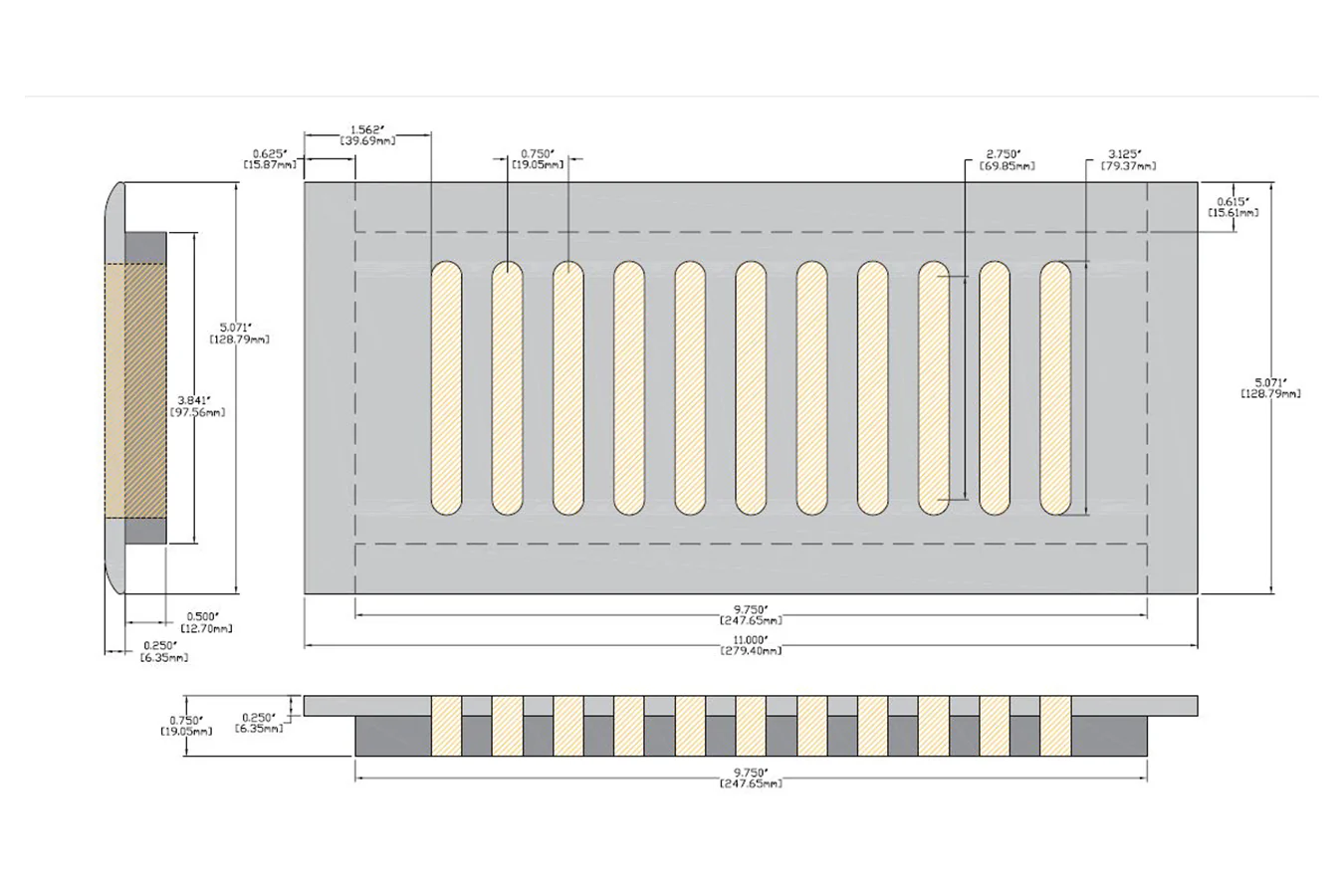 4 x 10 Brick Paver Oak Drop In Grill - Image 2