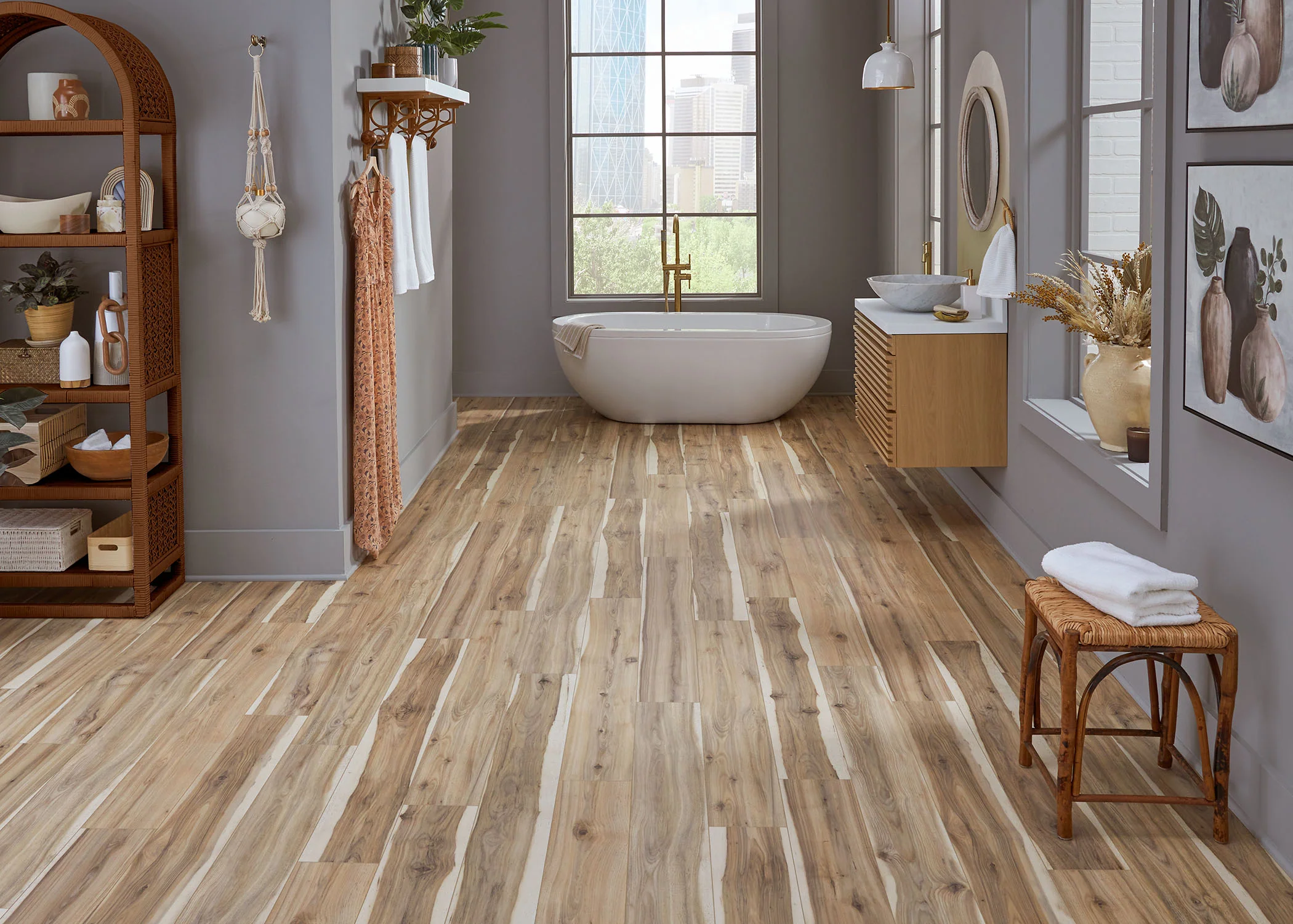 5mm w/pad Royal Hampton Hickory Waterproof Rigid Vinyl Plank - Sample - Image 2