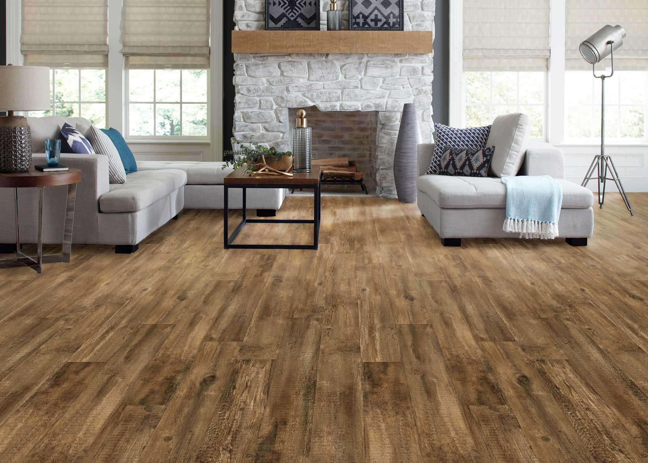 5mm w/pad Rustic Trail Oak Waterproof Rigid Vinyl Plank Flooring - Sample - Image 2