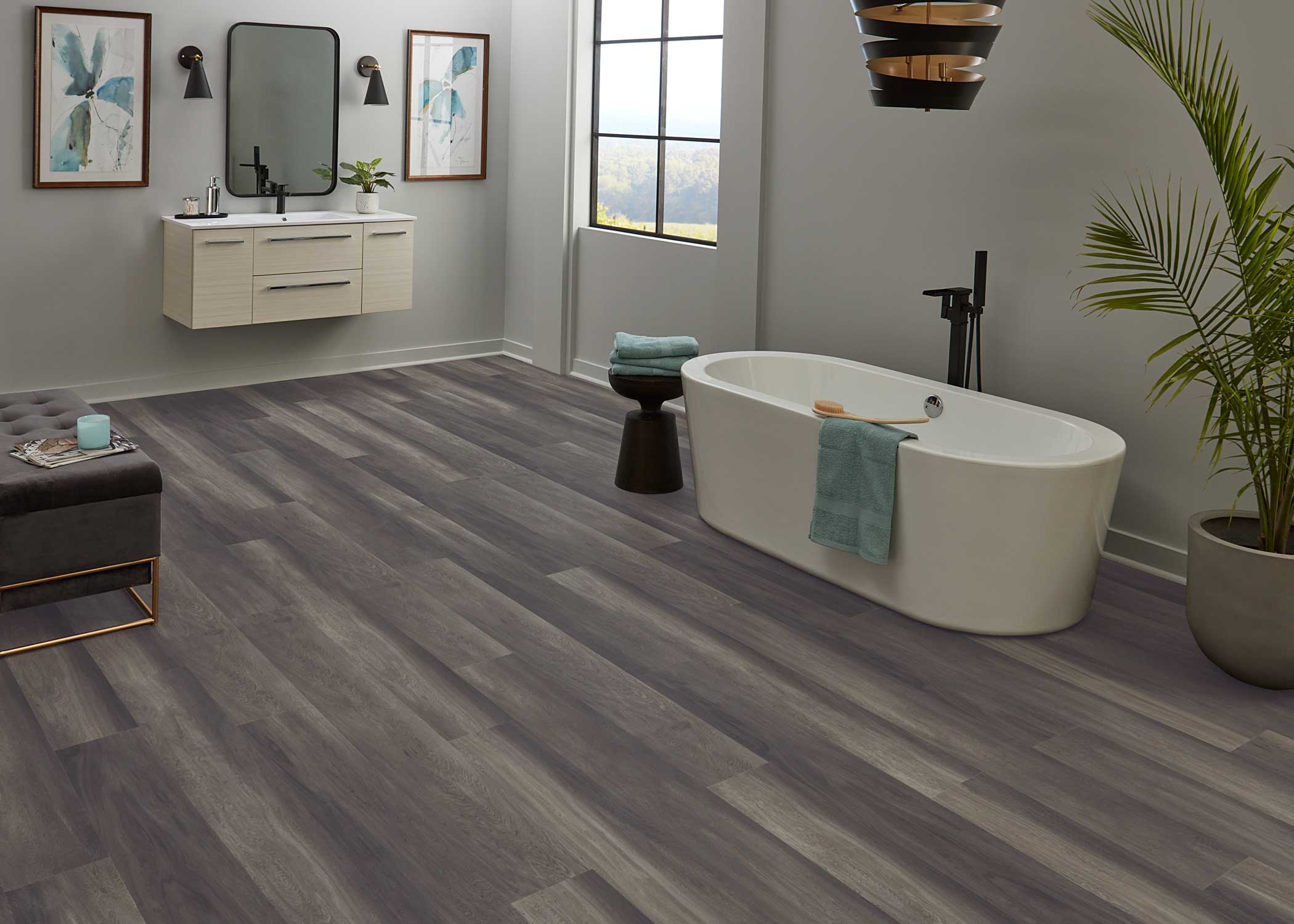 6mm w/pad Stormy Glen Oak Waterproof Rigid Vinyl Plank Flooring - Sample - Image 2