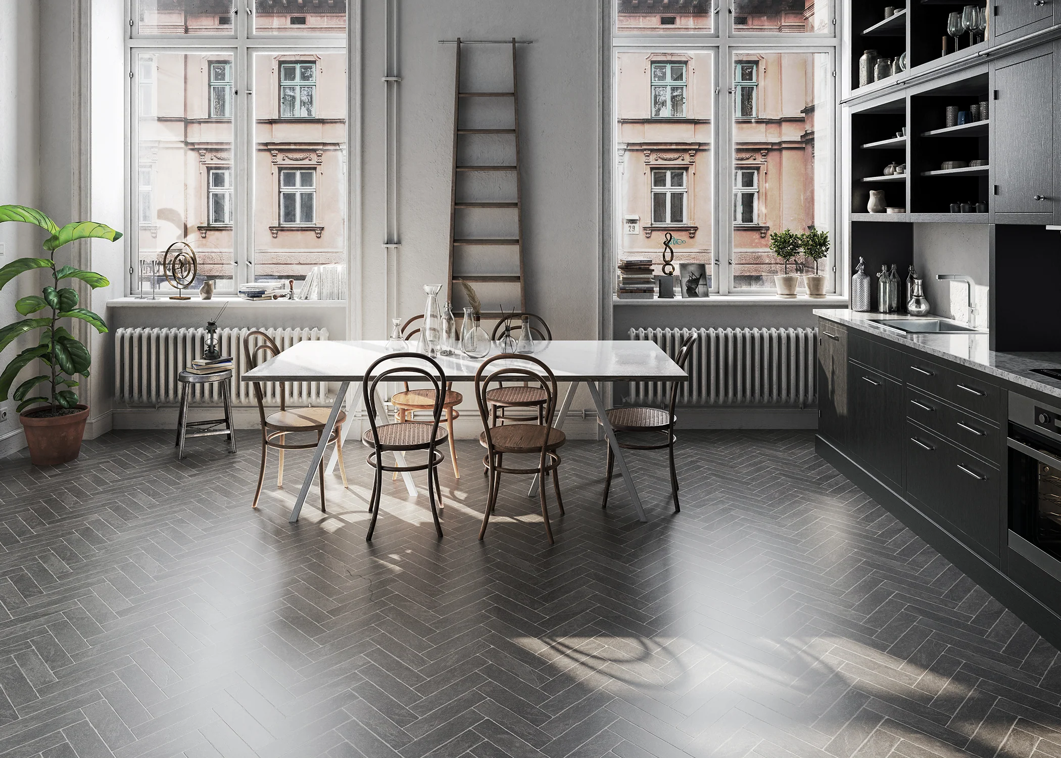 8mm Burgess Gray Brick 24 Hour Water-Resistant Laminate Flooring 11.5 in. Wide x 46.57 in. Long - As-Is - Stack Out - 807.12 Sq. Ft. - Image 2