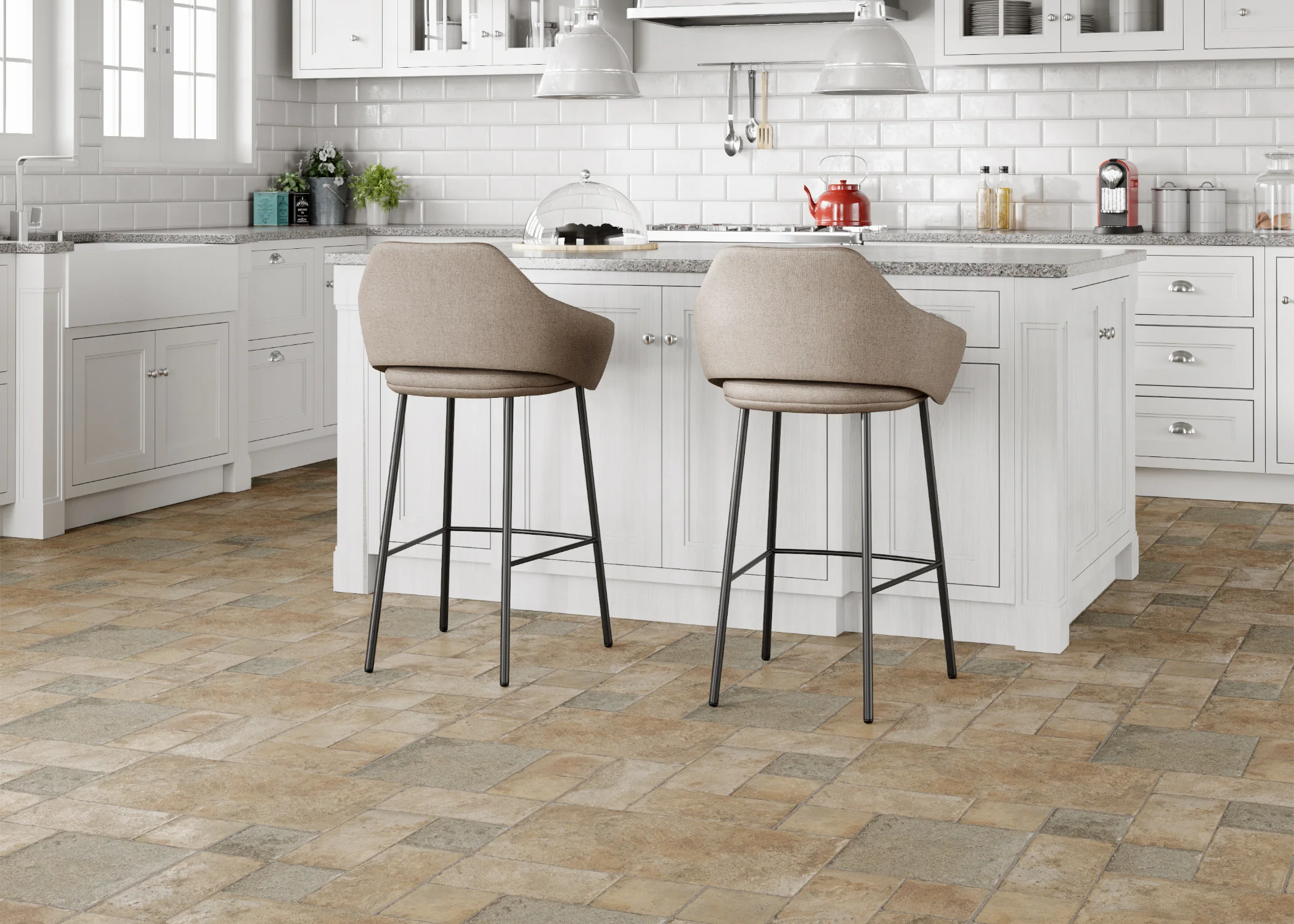 8mm Twilight Villa Stone w/ pad Water-Resistant Laminate Flooring - Sample - Image 2