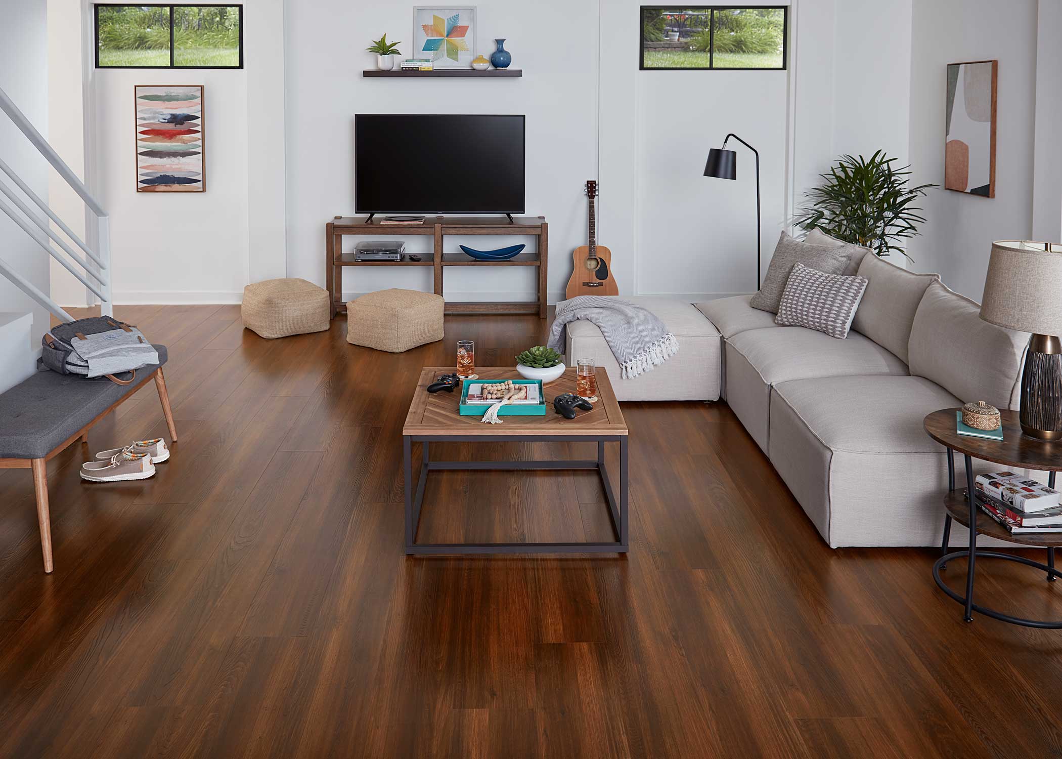8mm w/pad Revere Oak Waterproof Rigid Vinyl Plank Flooring - Sample - Image 2
