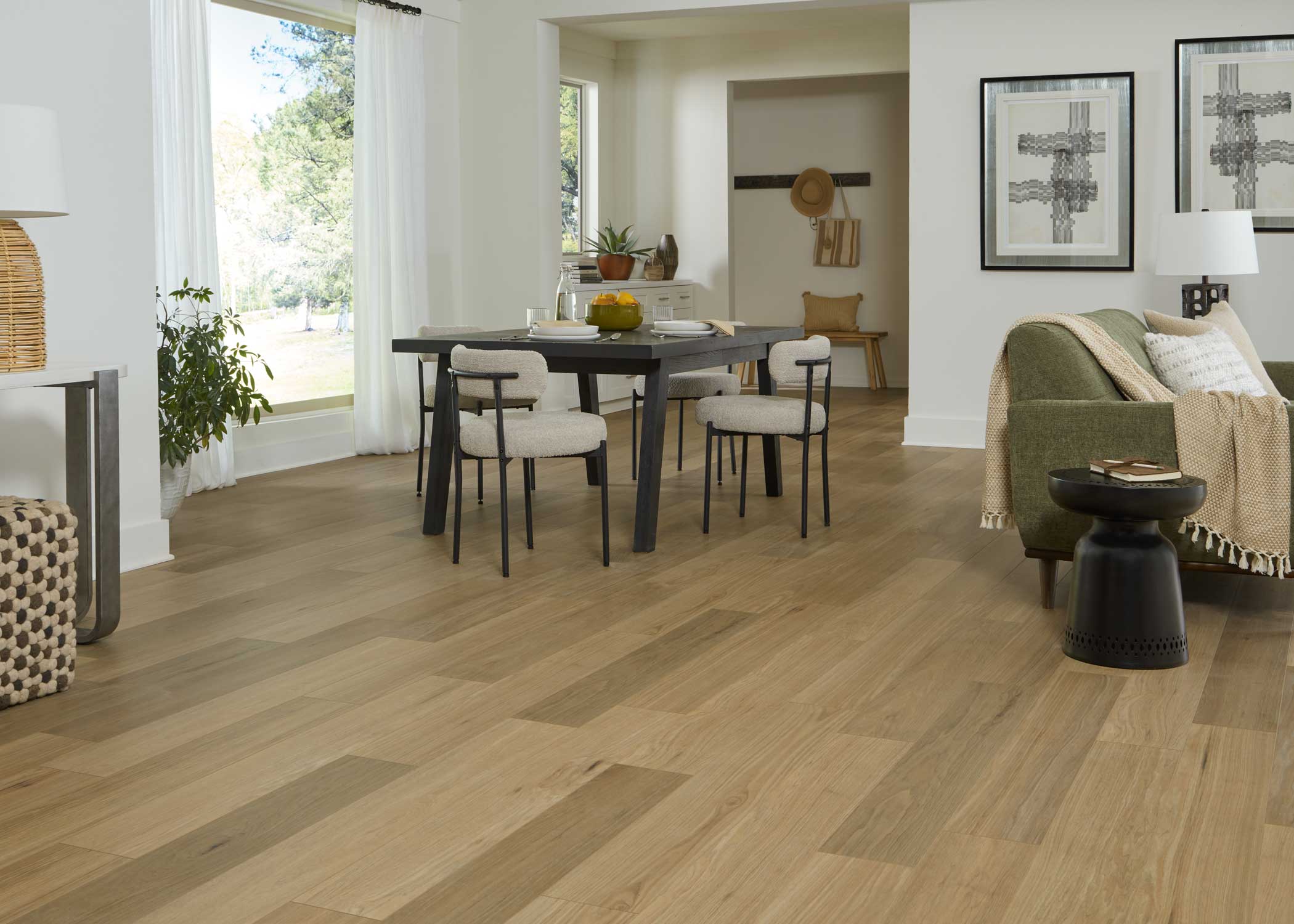 8mm w/pad Tupelo Honey Oak Water-Resistant Hybrid Resilient Flooring - Sample - Image 2