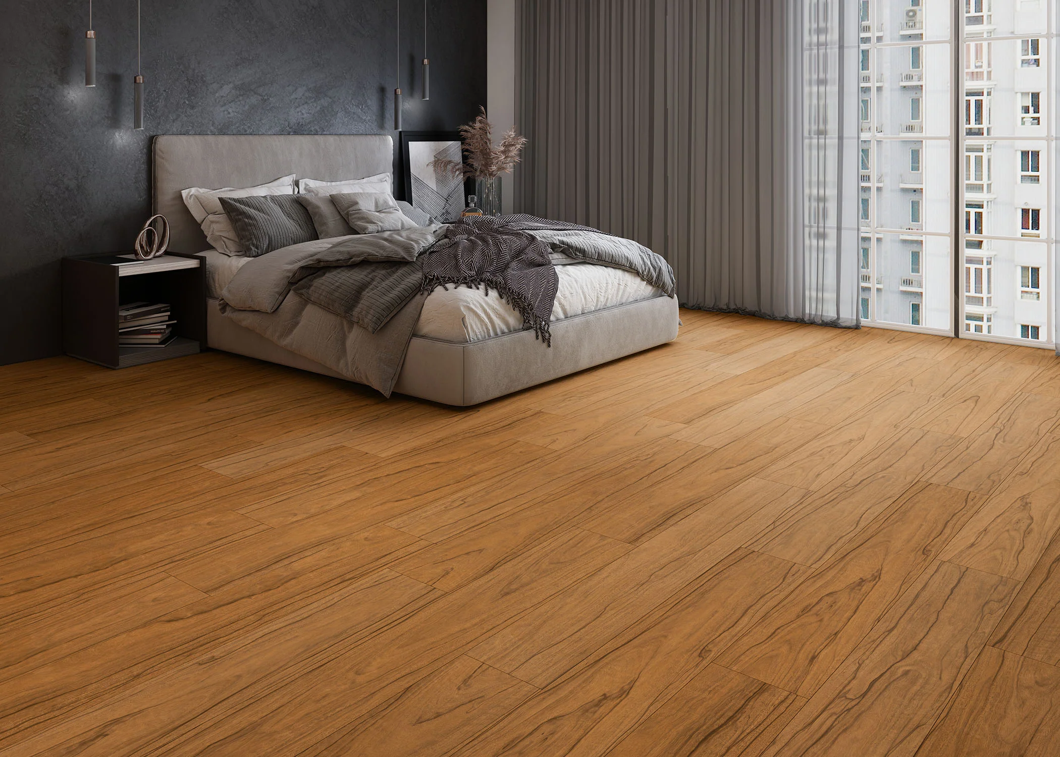 9mm w/pad Mandalay Walnut Water Resistant Hybrid Resilient Flooring 7.56 in. Wide x 50.63 in. Long - As-Is - Stack Out - 358.8 Sq. Ft. - Image 2