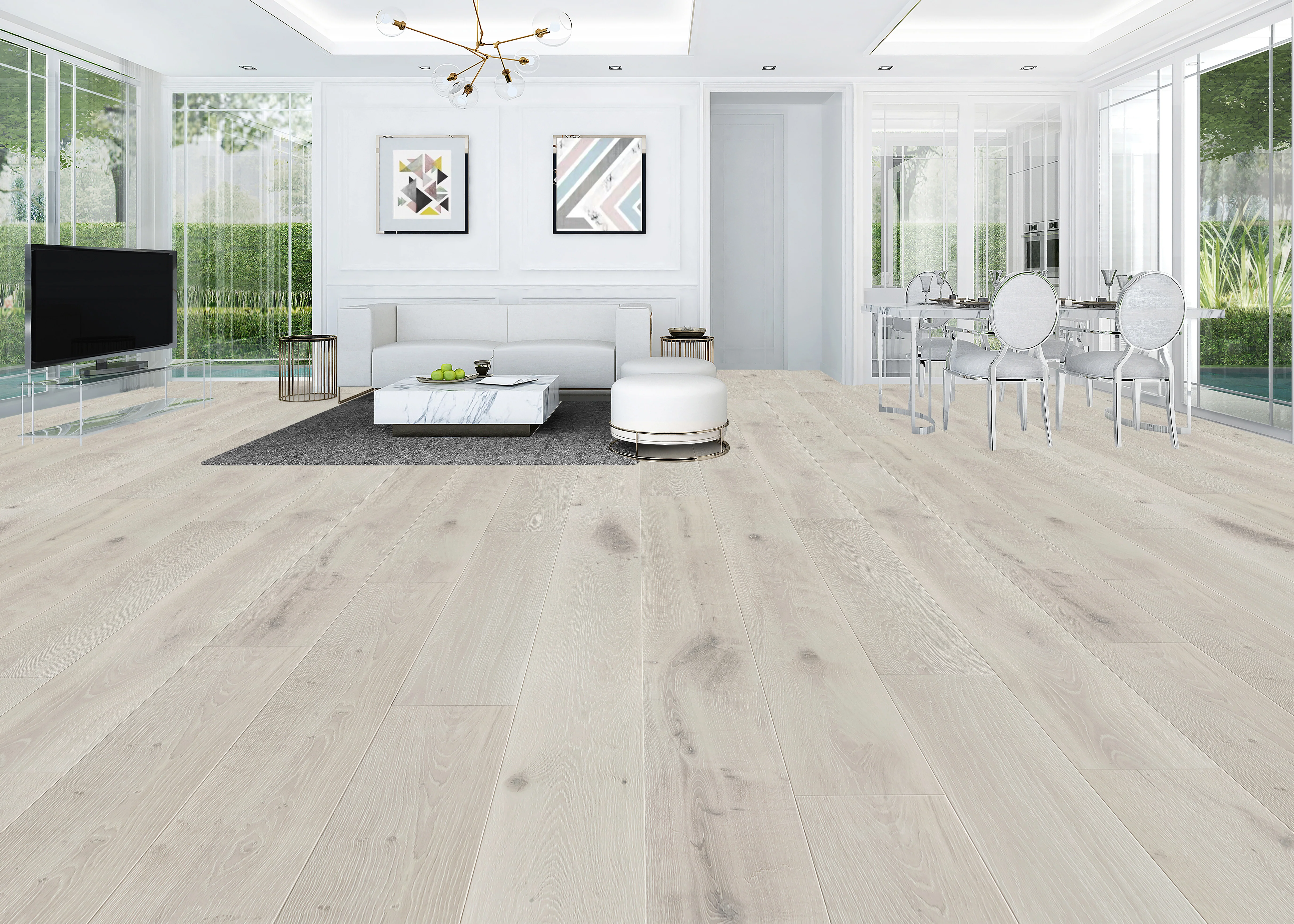 5/8 in. Sanibel Island White Oak Distressed Engineered Hardwood Flooring 9.45 in. Wide - Image 2