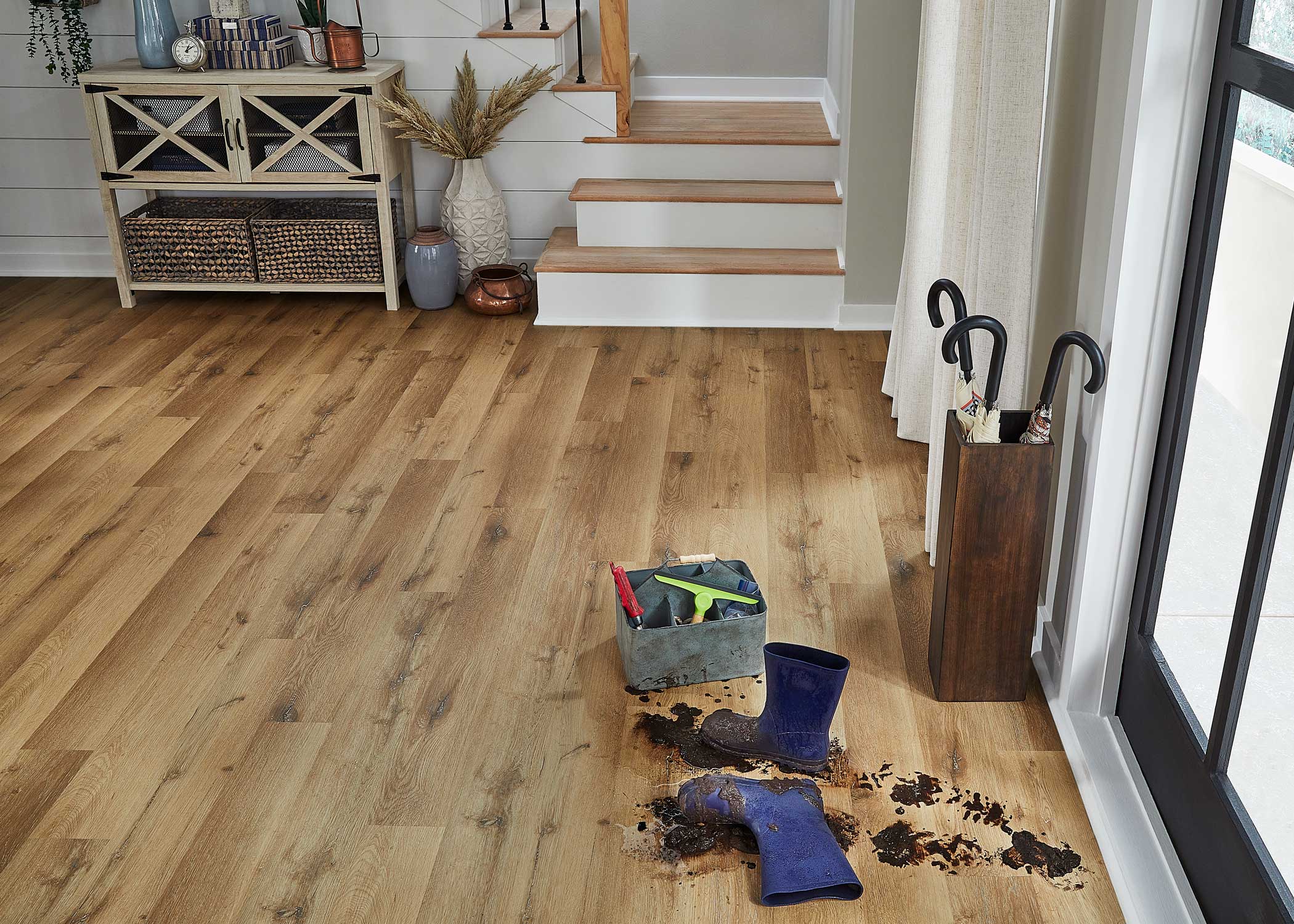 5mm w/pad Woodley Oak Waterproof Rigid Vinyl Plank Flooring 6 in. Wide x 48 in. Long - Image 2