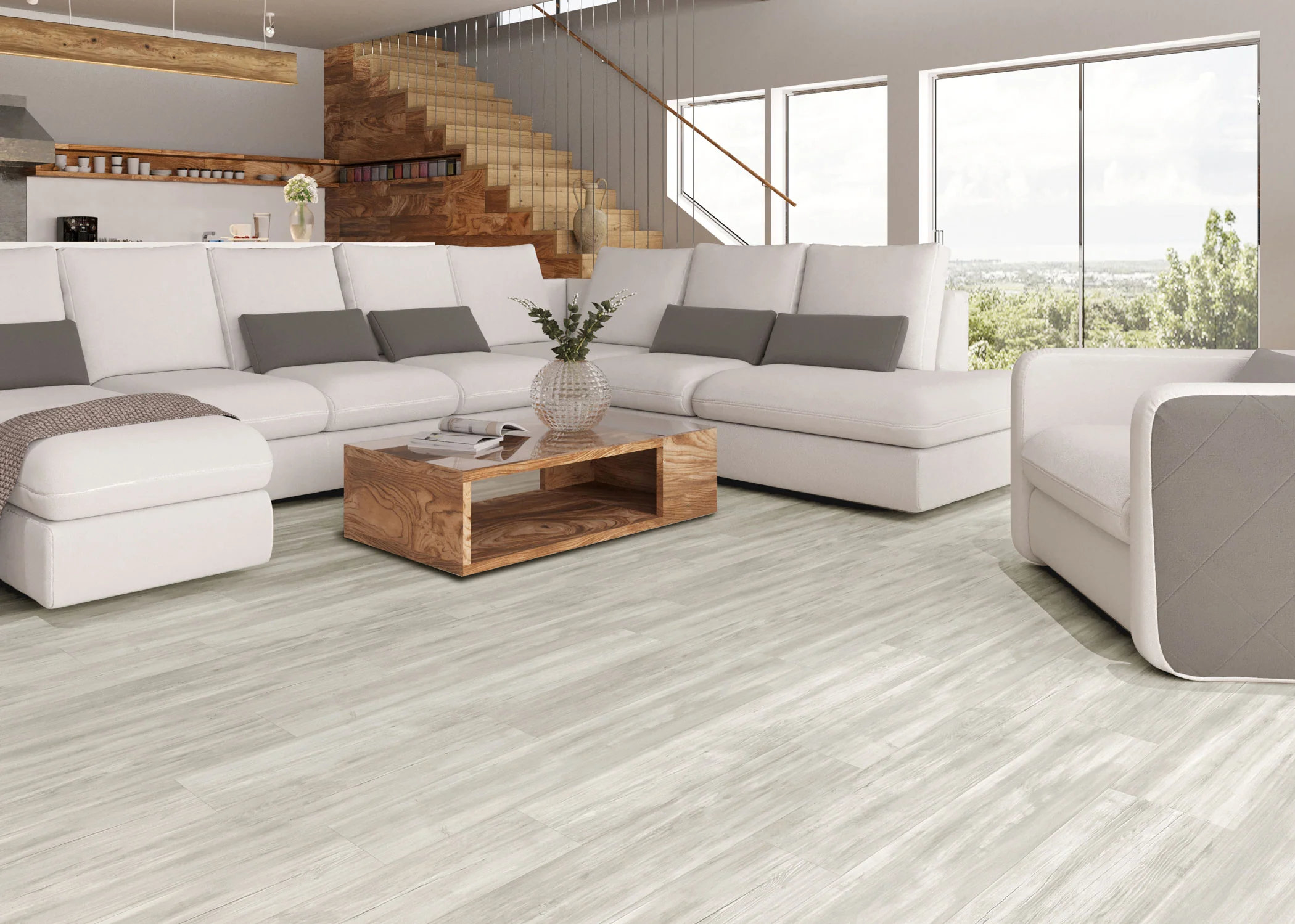 5mm w/pad Shutford Manor Oak Waterproof Rigid Vinyl Plank Flooring 7.09 in. Wide x 48 in. Long - Image 2