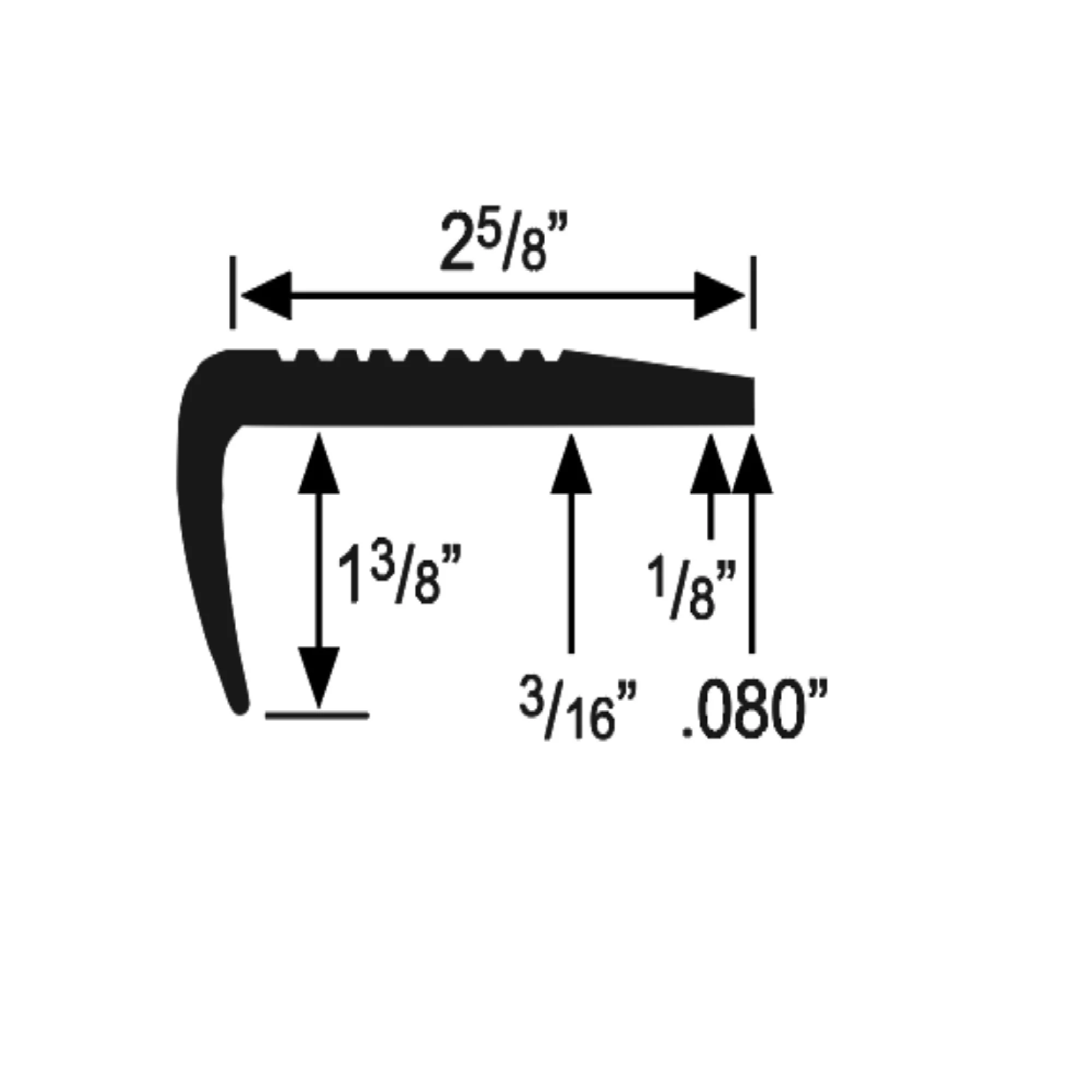 Commercial Rubber #3 Stair Nosing 2-5/8 in. x 9 ft. - Black - Image 2