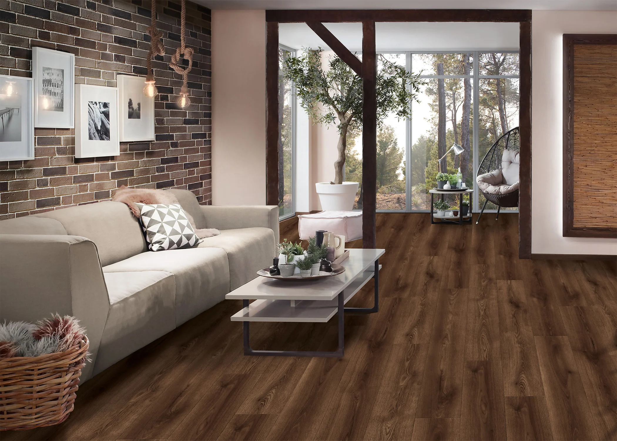 10mm Barnwood Oak w/Pad Water-Resistant Laminate Flooring 8.03 in. Wide x 47.64 in. Long - Image 2