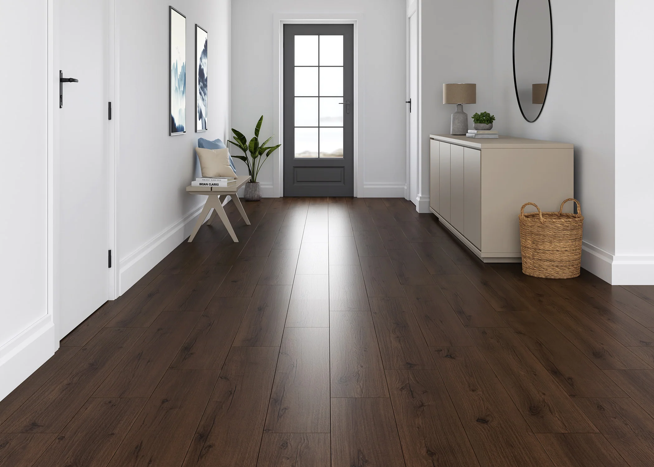 10mm Barnwood Oak w/Pad Water-Resistant Laminate Flooring 8.03 in. Wide x 47.64 in. Long - Image 3