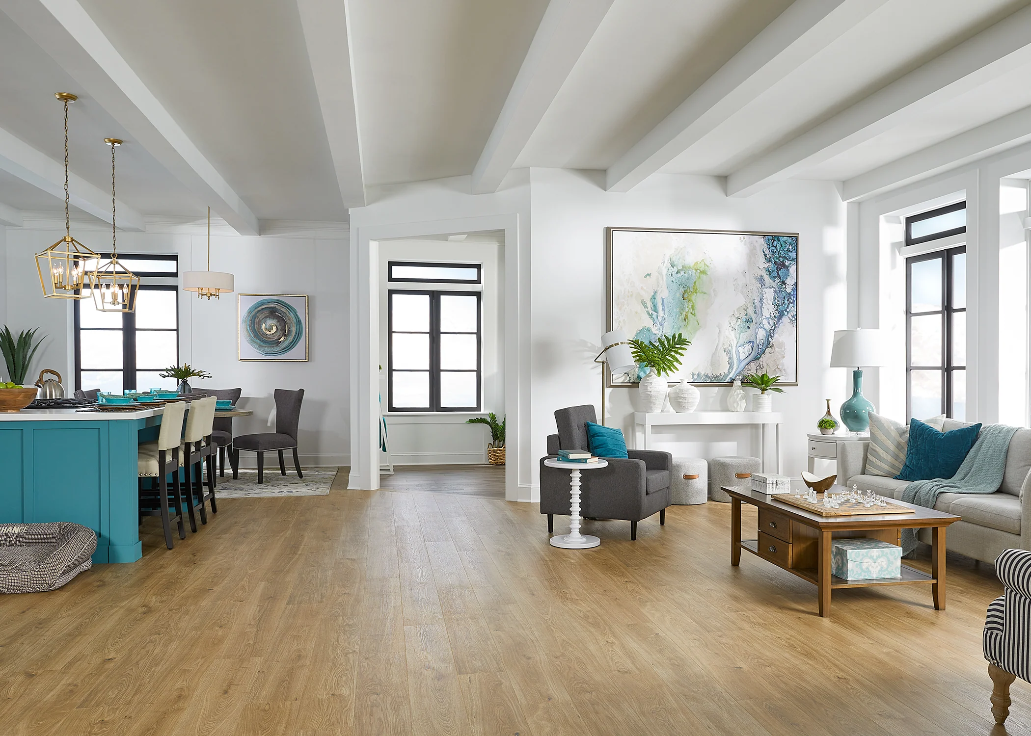 9mm w/pad Bay Bridge Oak Water-Resistant Hybrid Resilient Flooring 7.56 in. Wide x 50.63 in. Long - Image 2