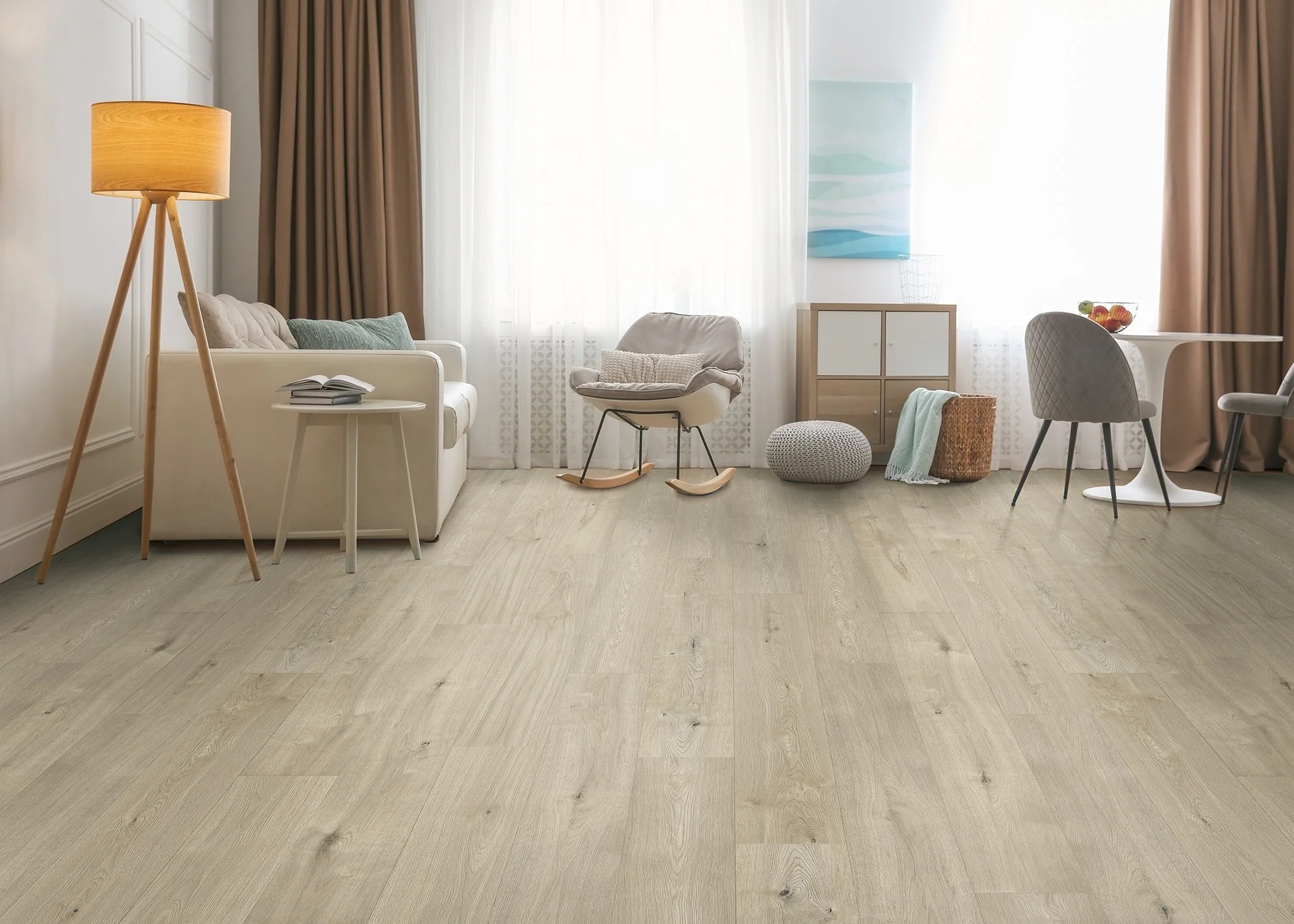 7mm+pad Gauntlet Gray Oak Water-Resistant Hybrid Resilient Flooring - Image 2