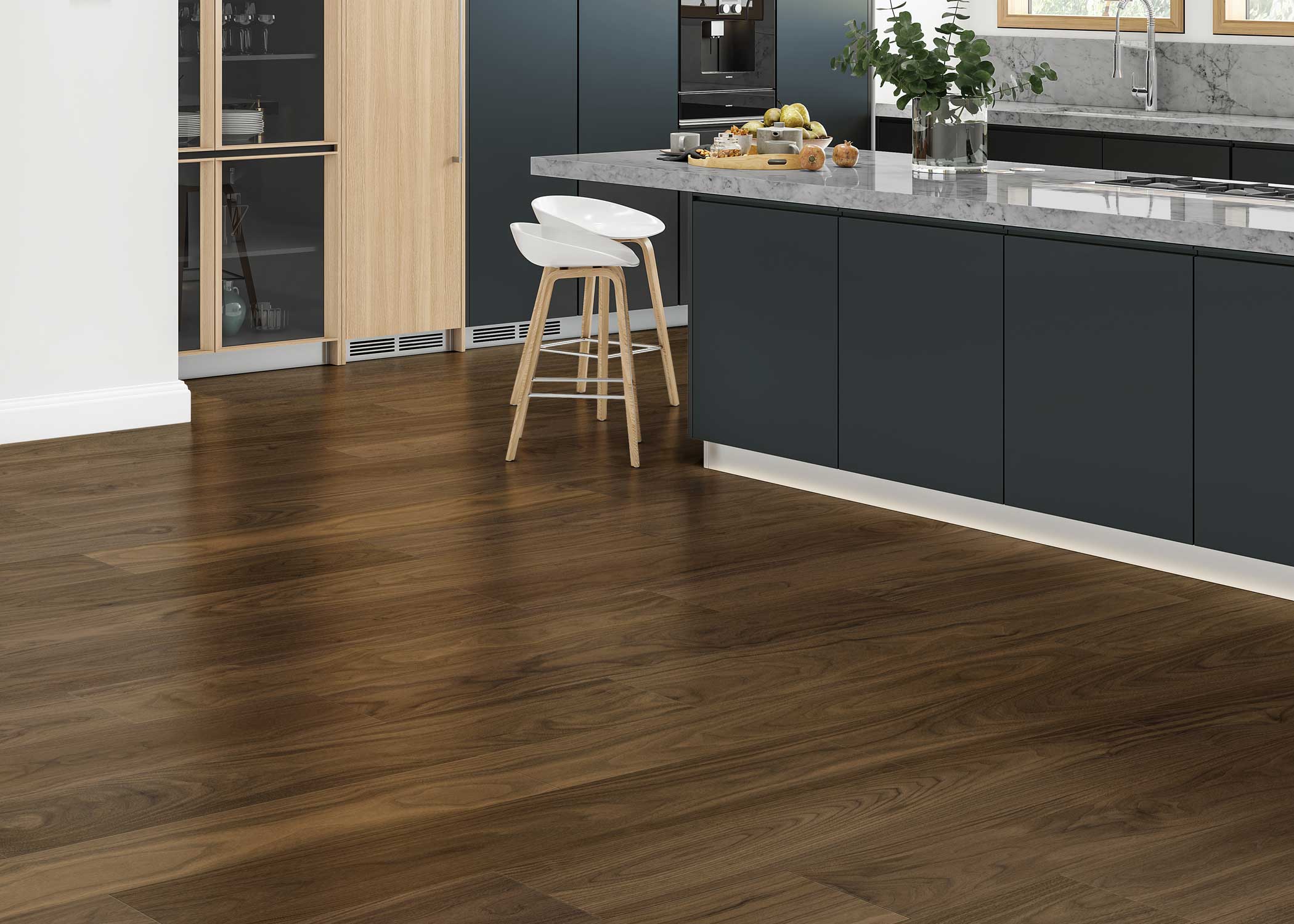 8mm w/pad Willow Bend Walnut Water-Resistant Hybrid Resilient Flooring 6.97 in. Wide x 50.79 in. Long - Image 2