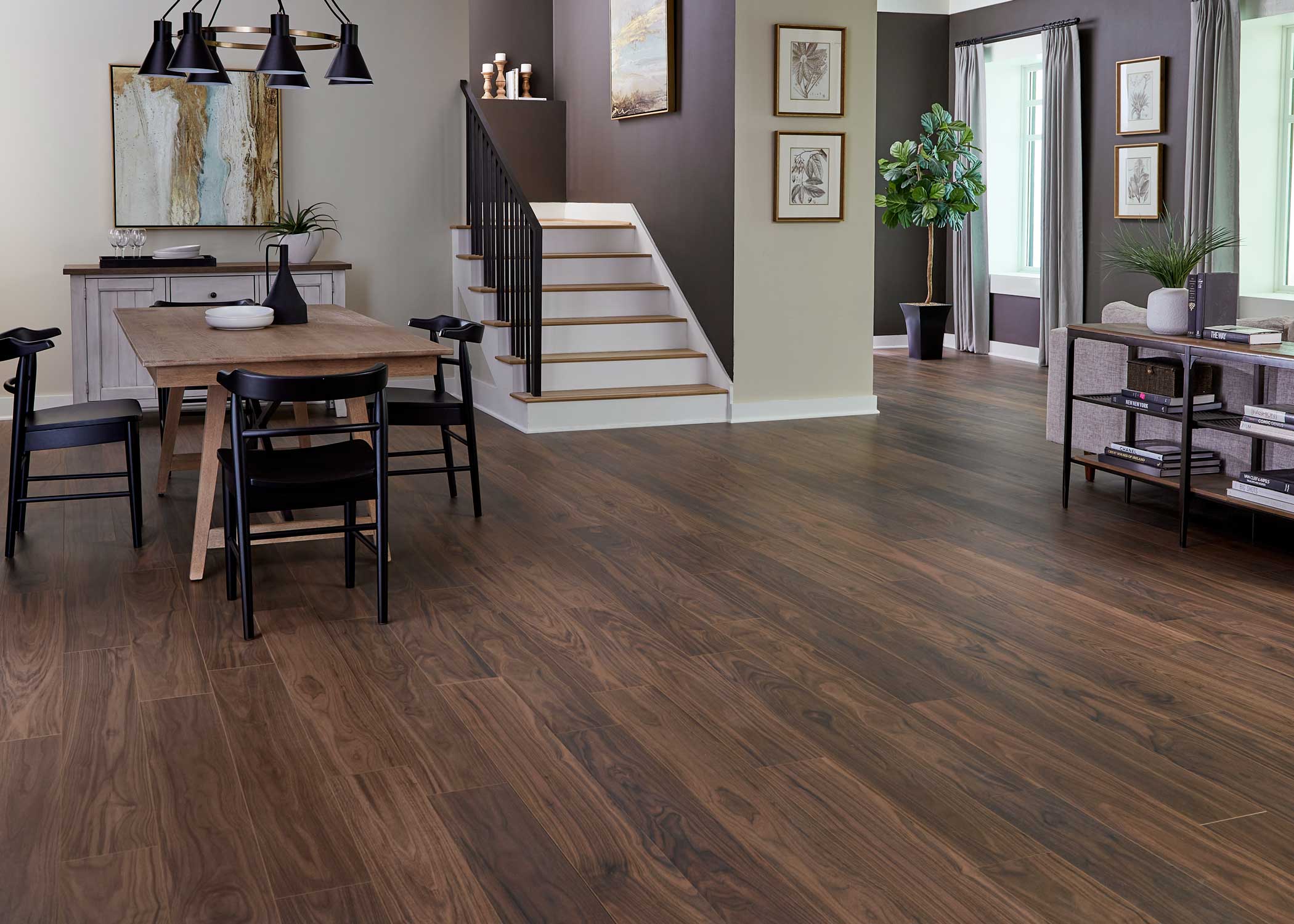 8mm w/pad Willow Bend Walnut Water-Resistant Hybrid Resilient Flooring 6.97 in. Wide x 50.79 in. Long - Image 4