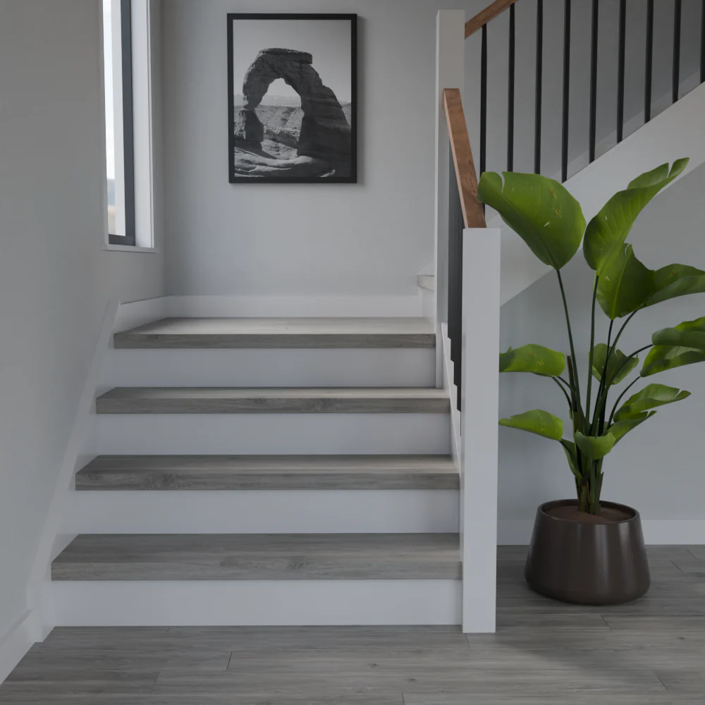 Laguna Gray Oak 48 in Length Square Retro Fit Tread - Image 2