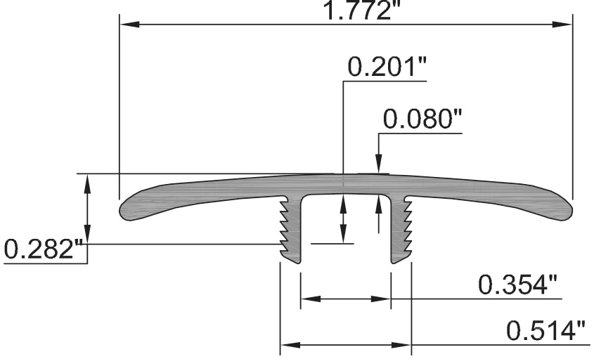 Luven Oak Waterproof 1.77 in wide x 7.5 ft Length T-Molding - Image 2