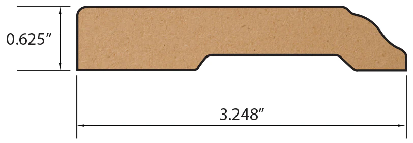 Mallard Oak Laminate 3-1/4 in. Tall x 0.63 in. Thick x 7.5 ft. Length Baseboard - Image 2