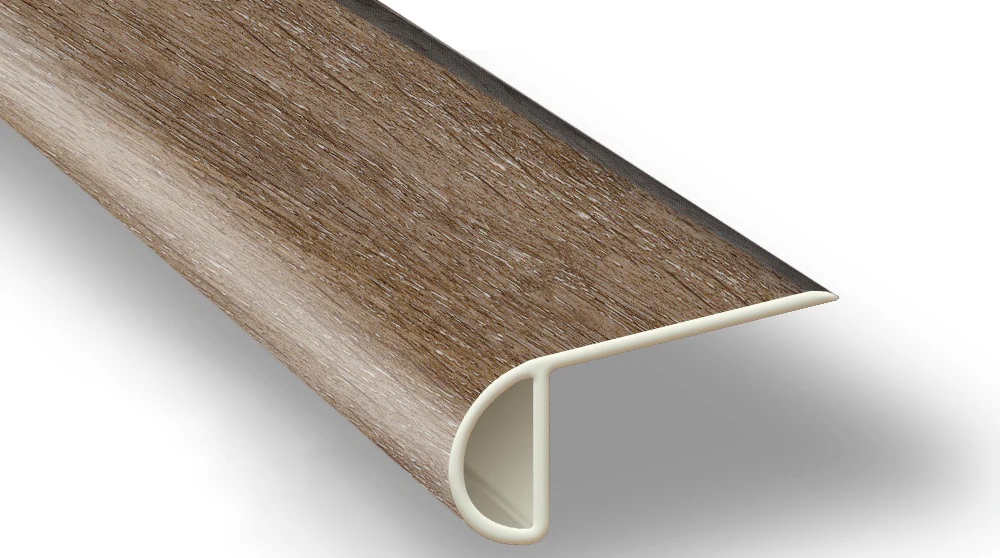 Malted Oak Vinyl Waterproof 2.25 in wide x 7.5 ft Length Low Profile Stair Nose