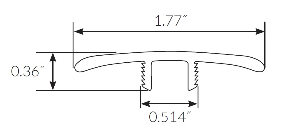 Moonflower Bay Oak Hybrid Resilient Waterproof 1.77 in wide x 7.5 ft Length Low Profile T-Molding - Image 2