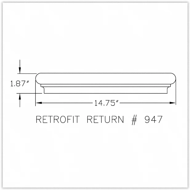 Prefinished Solid Wood Carbonized Strand Bamboo 1in. T x 1.88in. W x 14.75in. L Retrofit Return End - Image 2