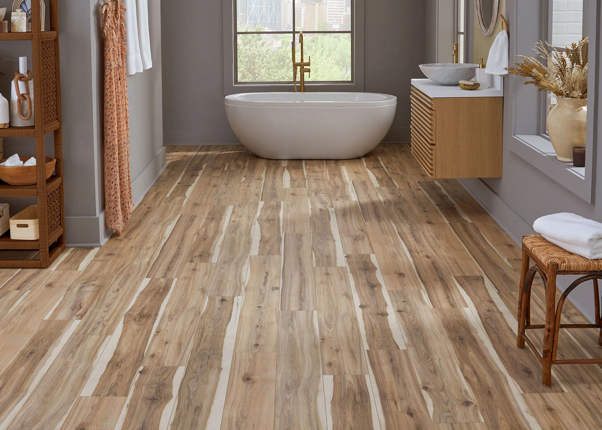 5mm w/pad Royal Hampton Hickory Waterproof Rigid Vinyl Plank Flooring 6.81 in. Wide x 51 in. Long - Image 2