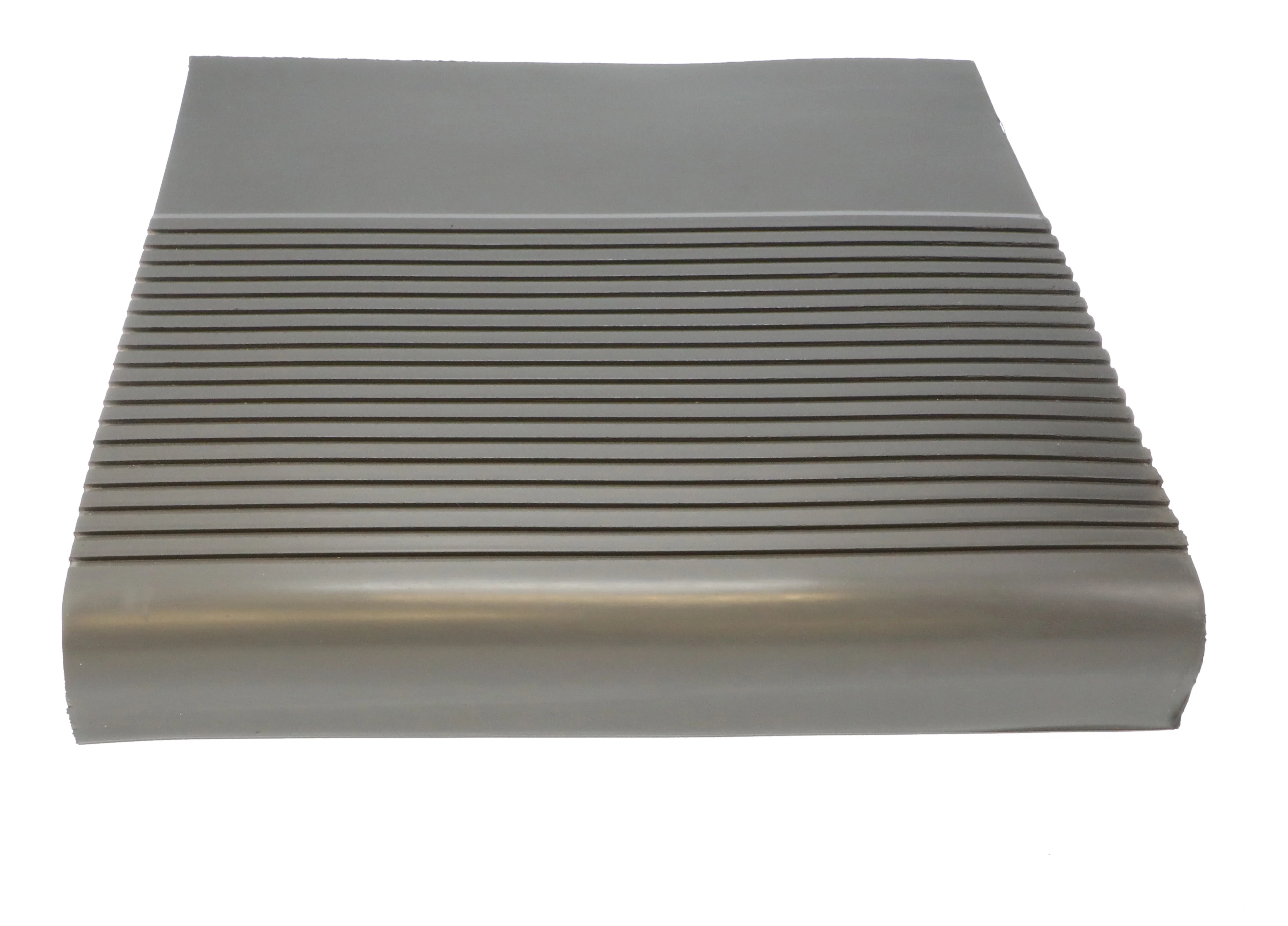 Rubber Light Duty Rib Design Stair Tread Round Nose 12.63" x 48" Charcoal - Image 2