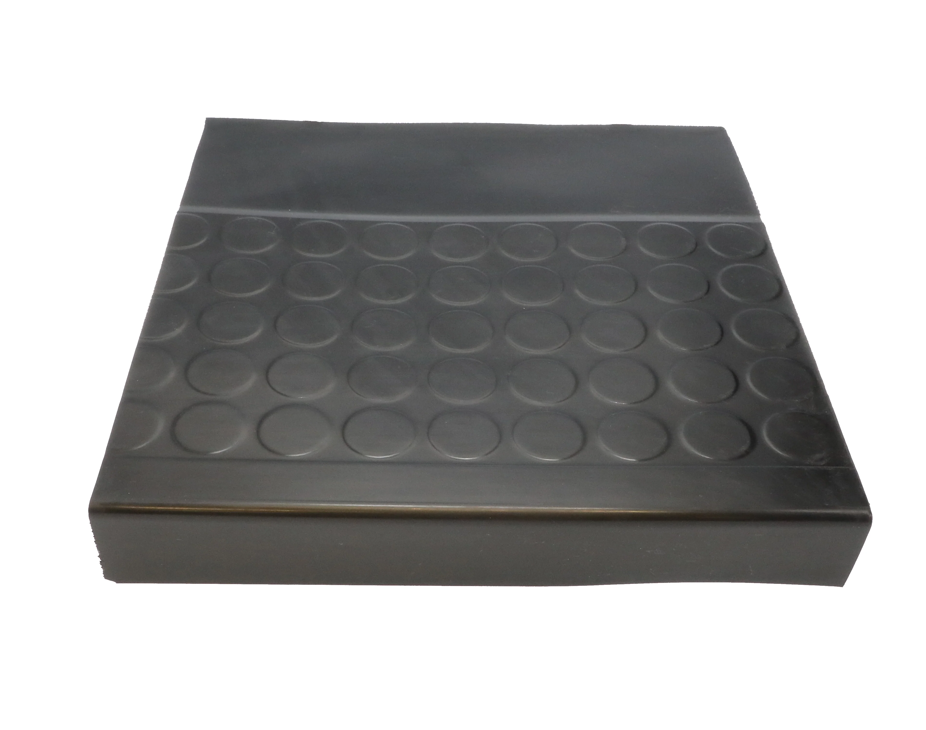 Rubber Low Profile Raised Circular Stair Tread Square Nose 12.25"x 48" Black - Image 2