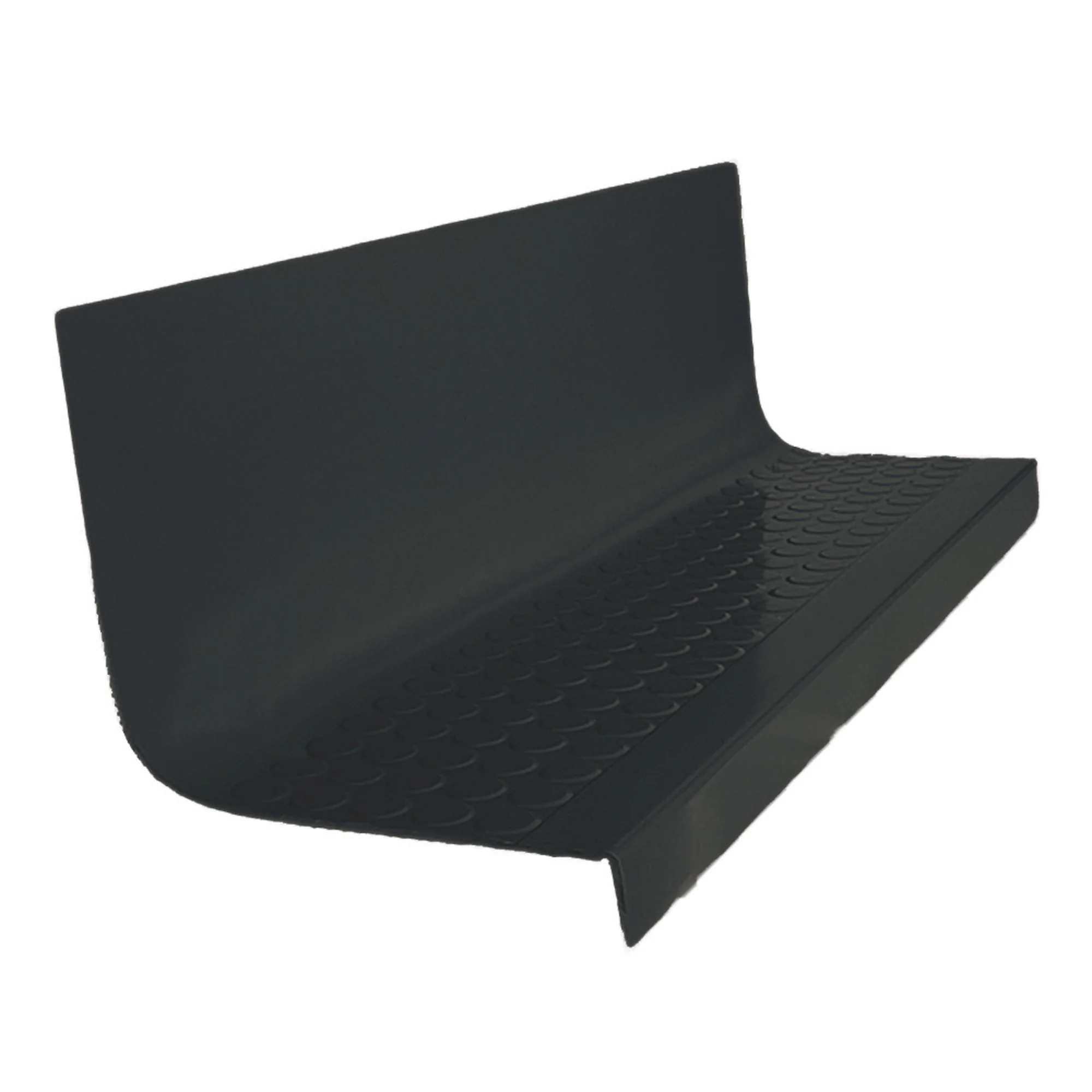 Rubber Raised Circular Stair Tread and Riser Square Nose 20.44" x 72" Black
