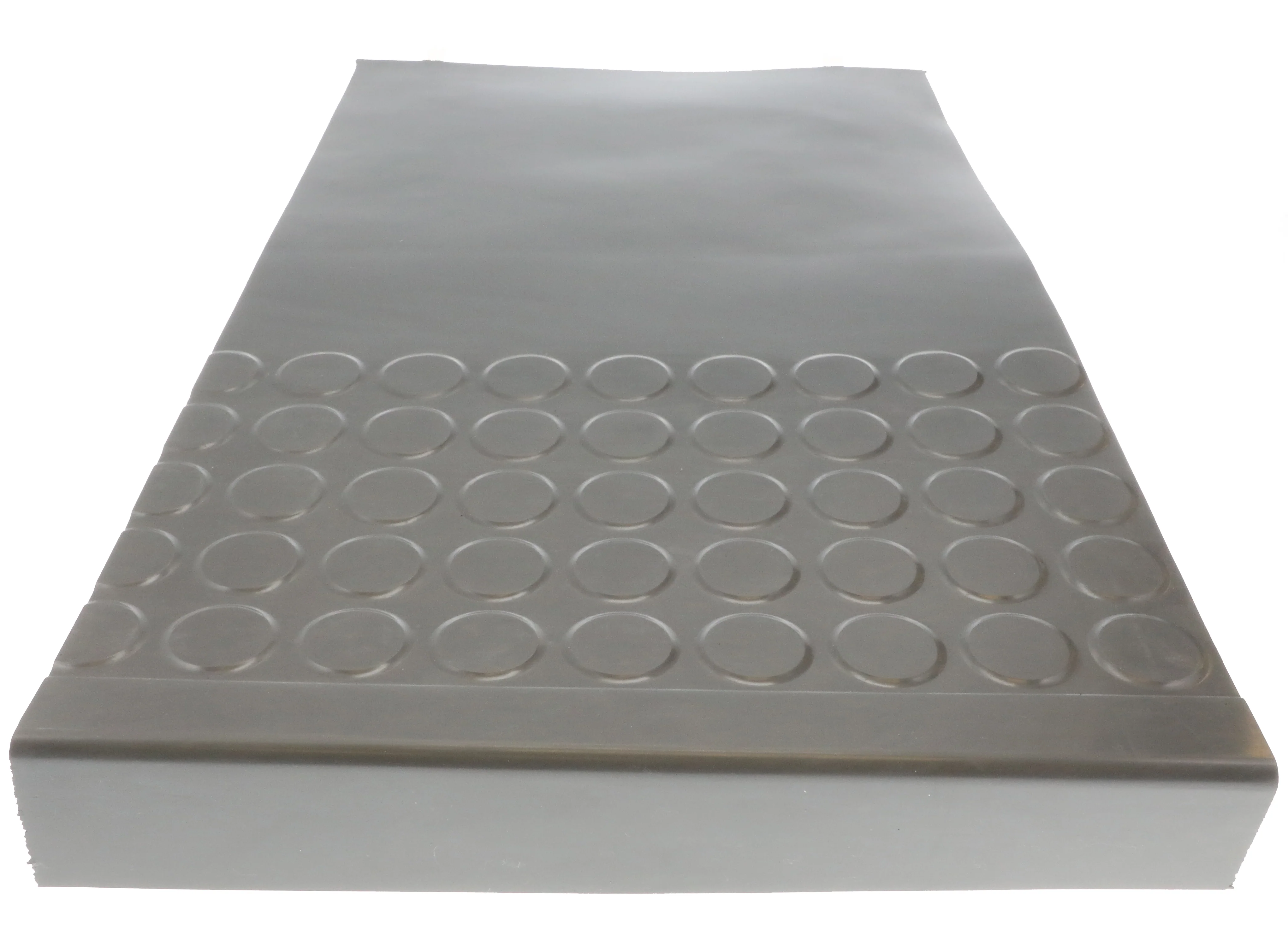 Rubber Raised Circular Stair Tread and Riser Square Nose 20.44" x 72" Charcoal - Image 2