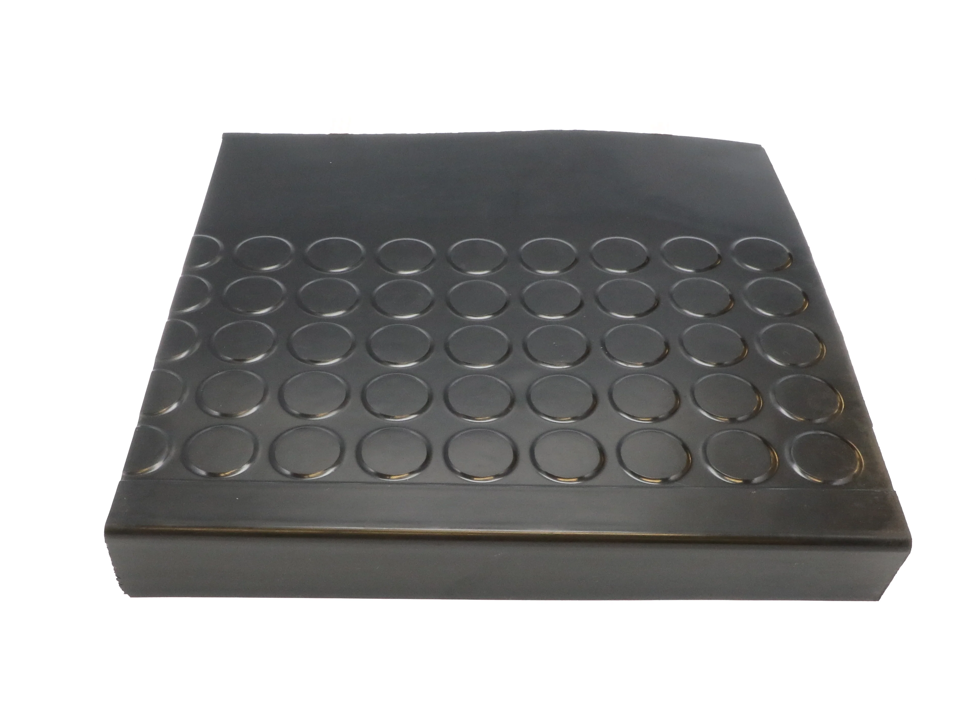 Rubber Raised Circular Stair Tread Square Nose 12.63" x 48" Black - Image 2