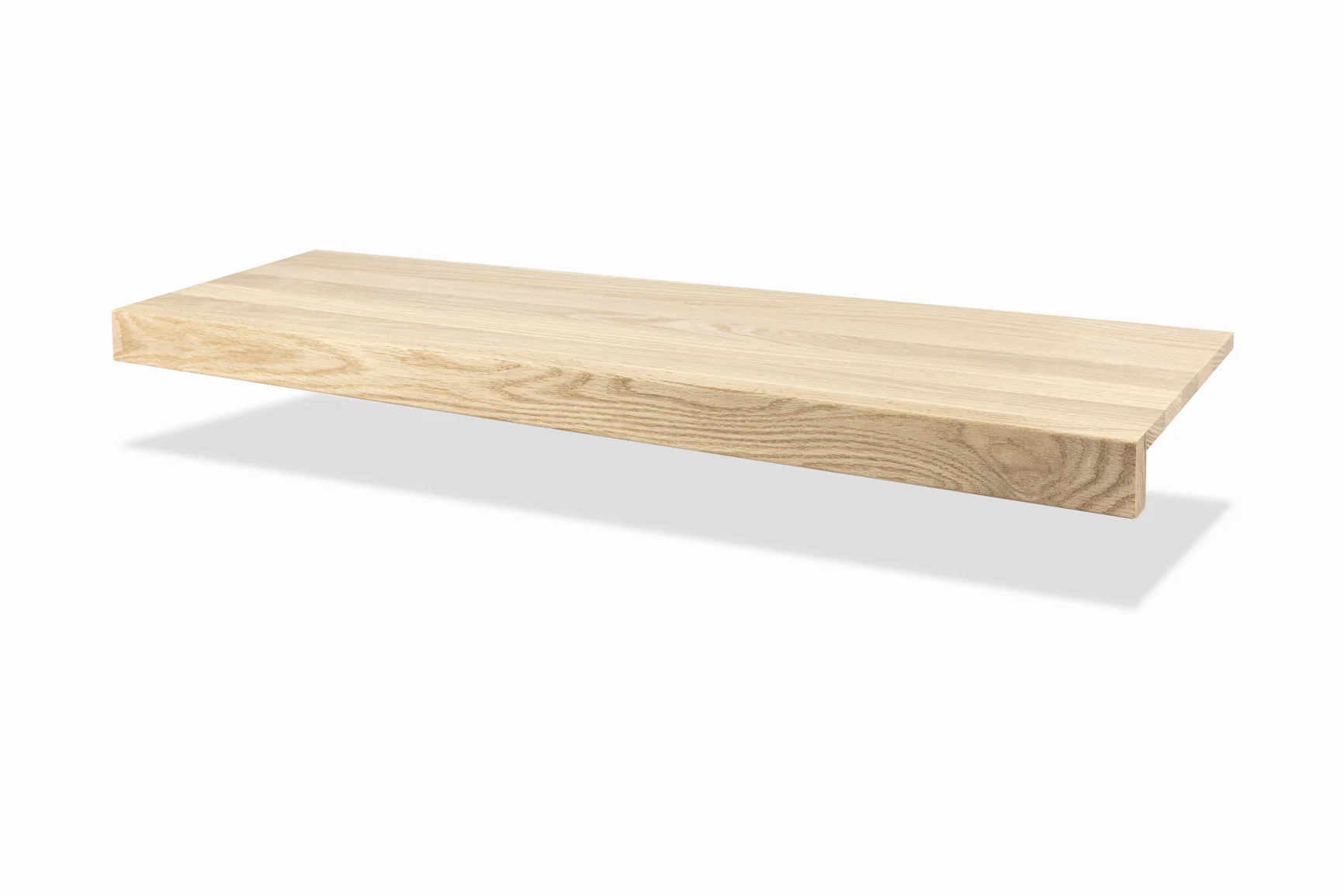 Unfinished Modern Square Nose White Oak 5/8 in. T x 11.5 in. W x 60 in. L Retrofit Stair Tread