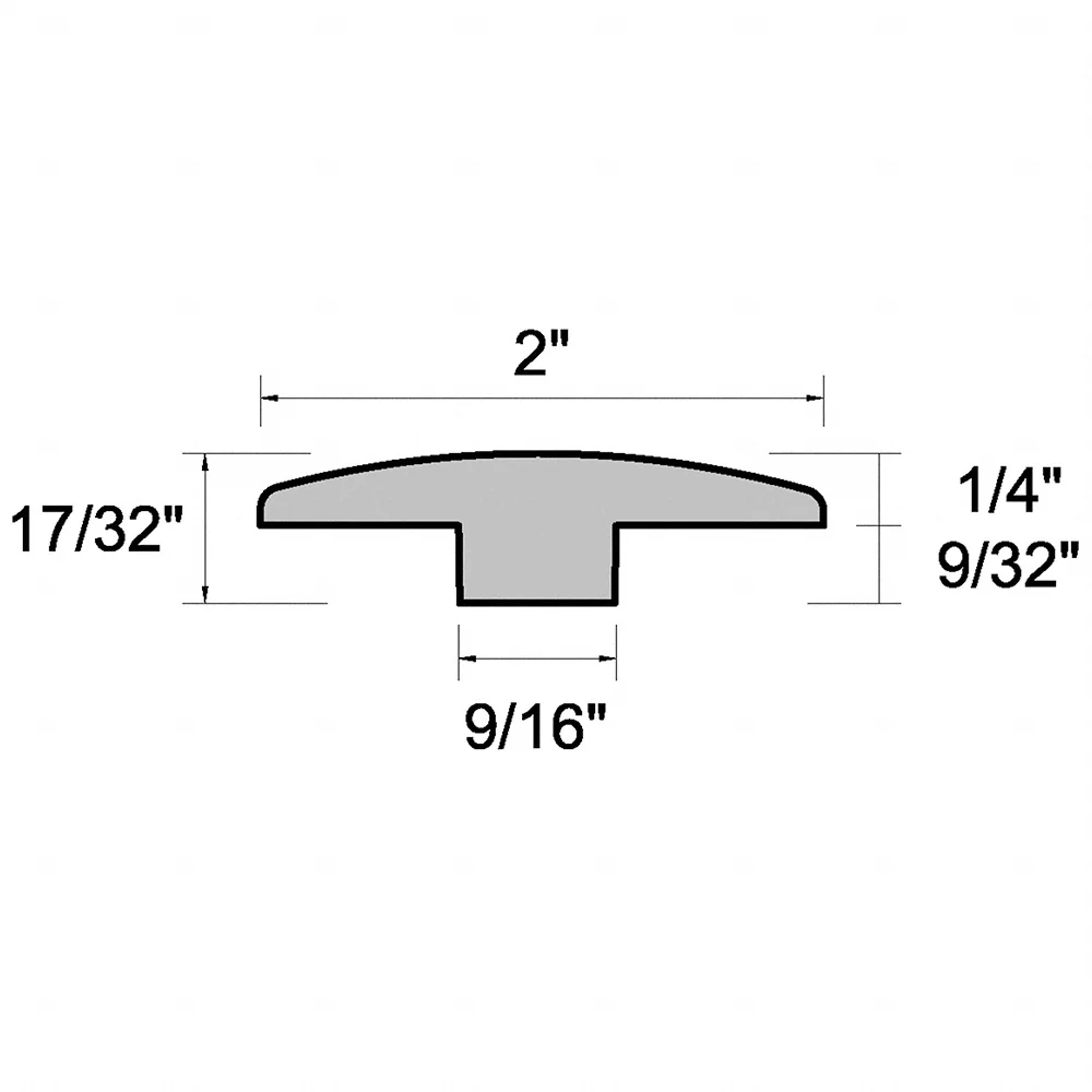 Unfinished Red Oak 2 in. Wide x 8 ft. Length T-Molding - Image 2