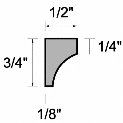Unfinished Red Oak 3/4 in. Tall x 1/2 in. Wide x 8 ft. Length Scotia - Image 2