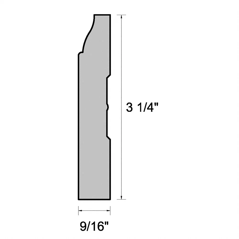 Unfinished White Oak 3-1/4 in. Tall x 9/16 in. Thick x 8 ft. Length Baseboard - Image 2