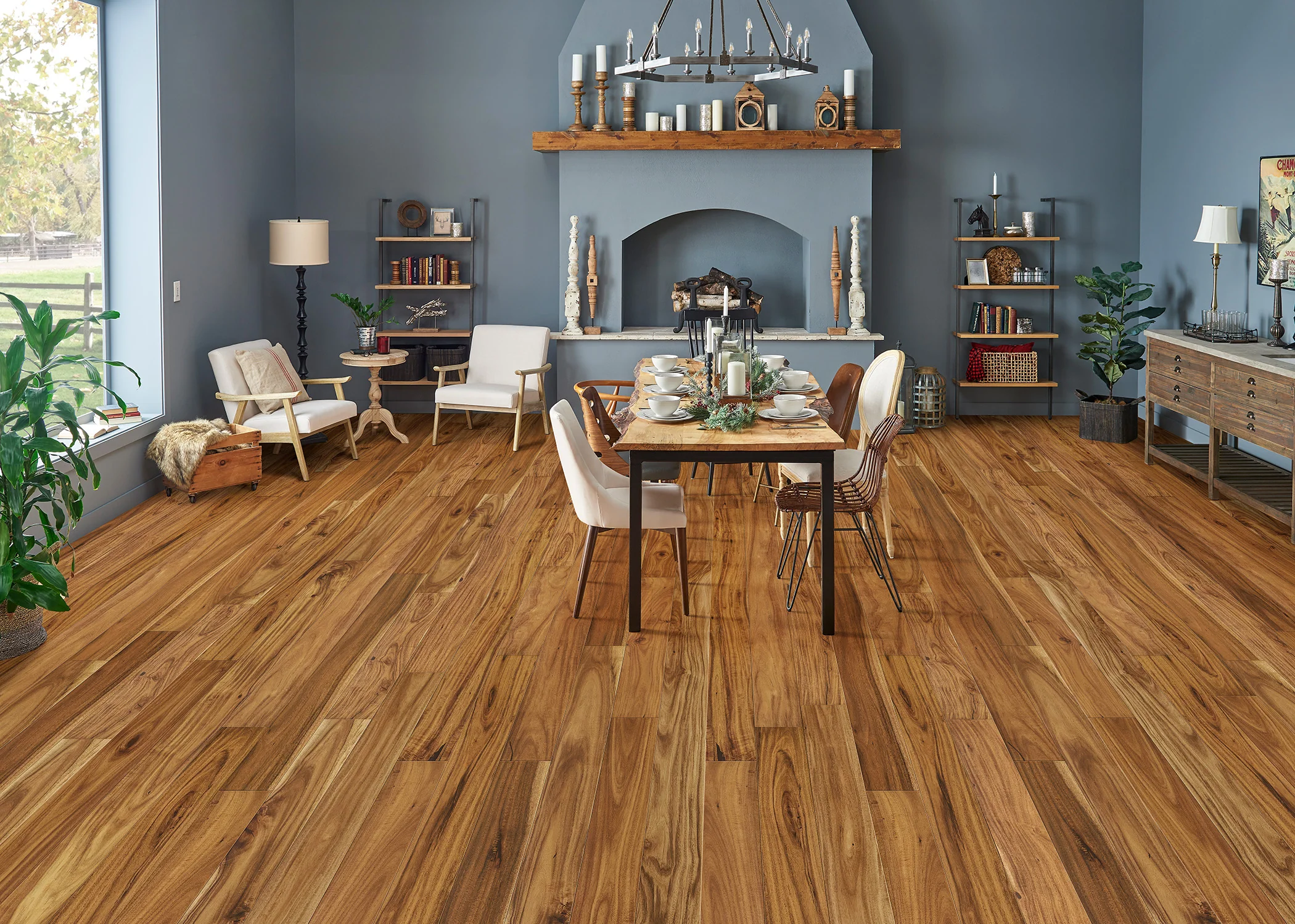 7/16 in. Tobacco Road Acacia Distressed Quick Click Prefinished Engineered Hardwood Flooring 4.72 in. Wide - Image 3